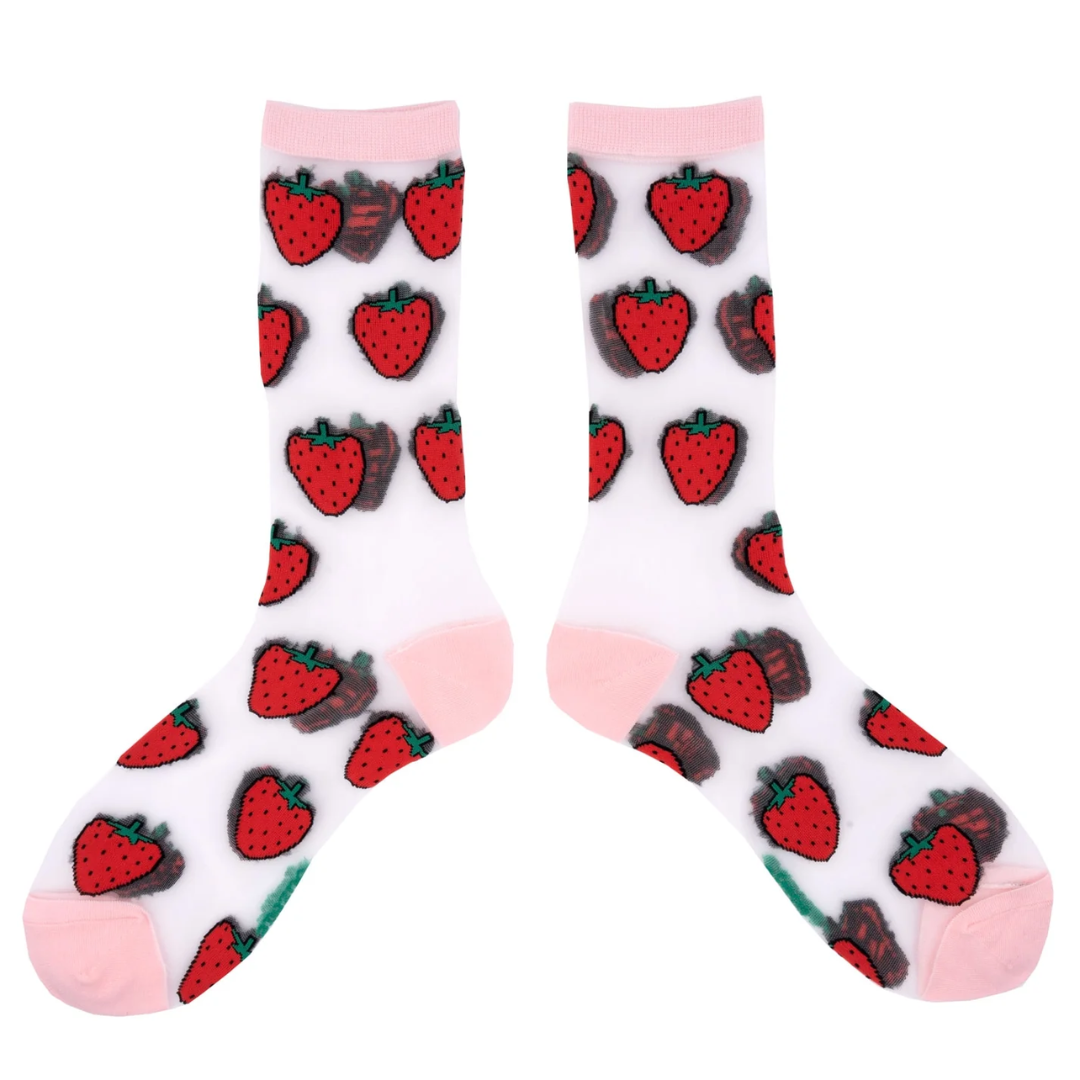 Coucou Suzette - Chaussettes transparentes Fraise
