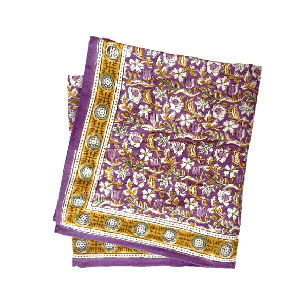 Foulard fleurs indiennes Absynthe Purple - Bonheur du jour