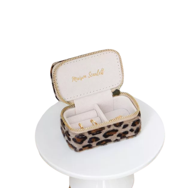 Maison Scarlett - Boîte à Bijoux en lin léopard