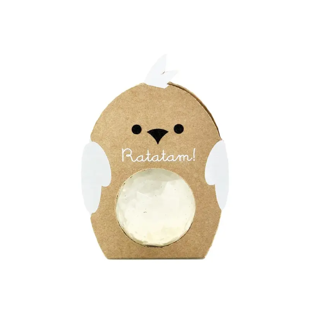 Ratatam - Balle rebondissante oiseau à paillettes Blanc