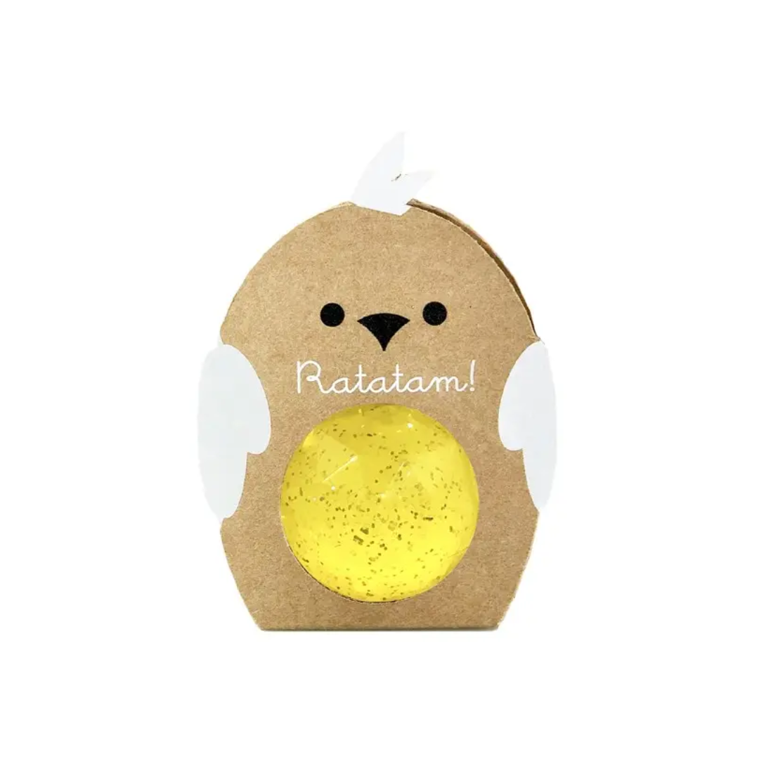 Ratatam - Balle rebondissante oiseau à paillettes Jaune