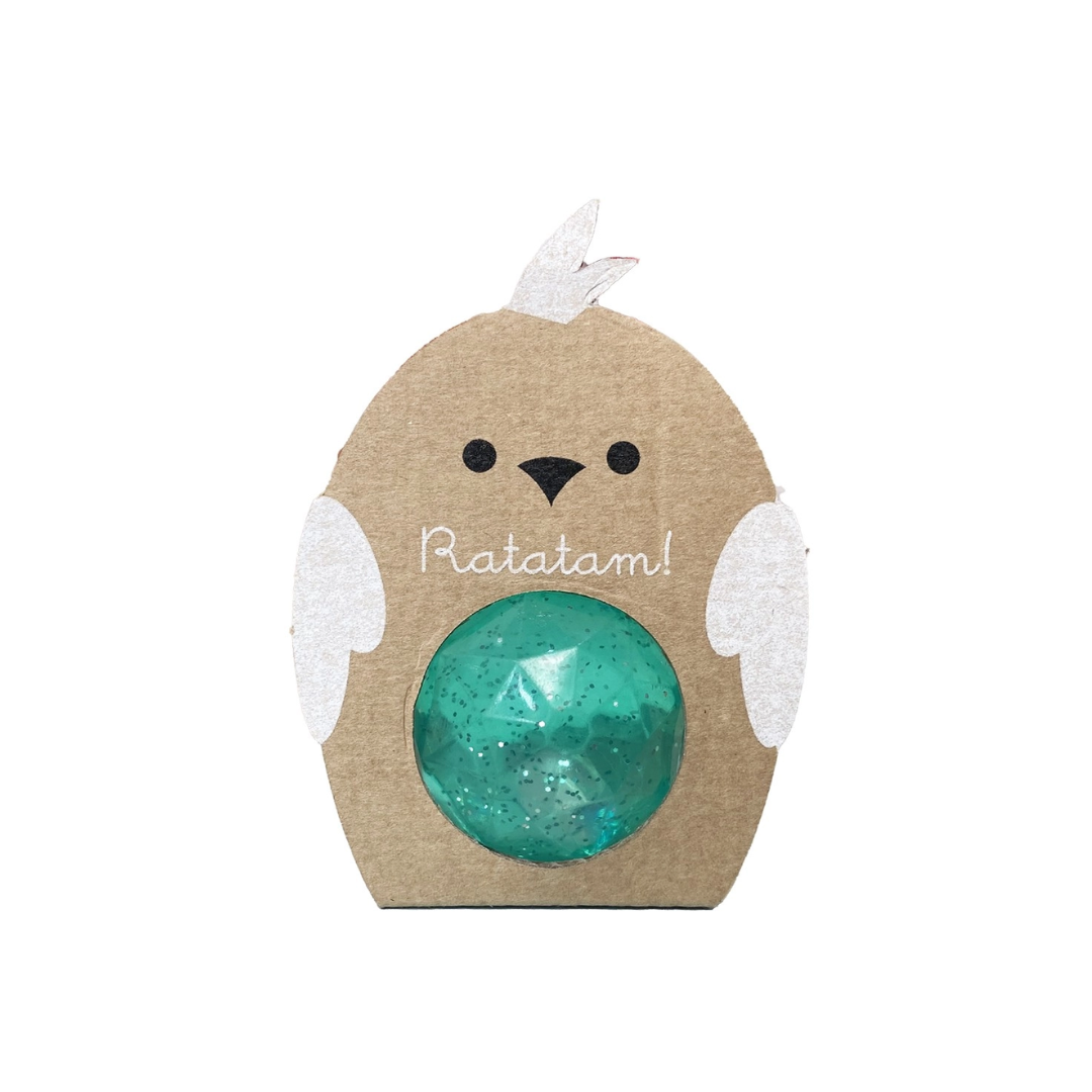 Ratatam - Balle rebondissante oiseau à paillettes Vert