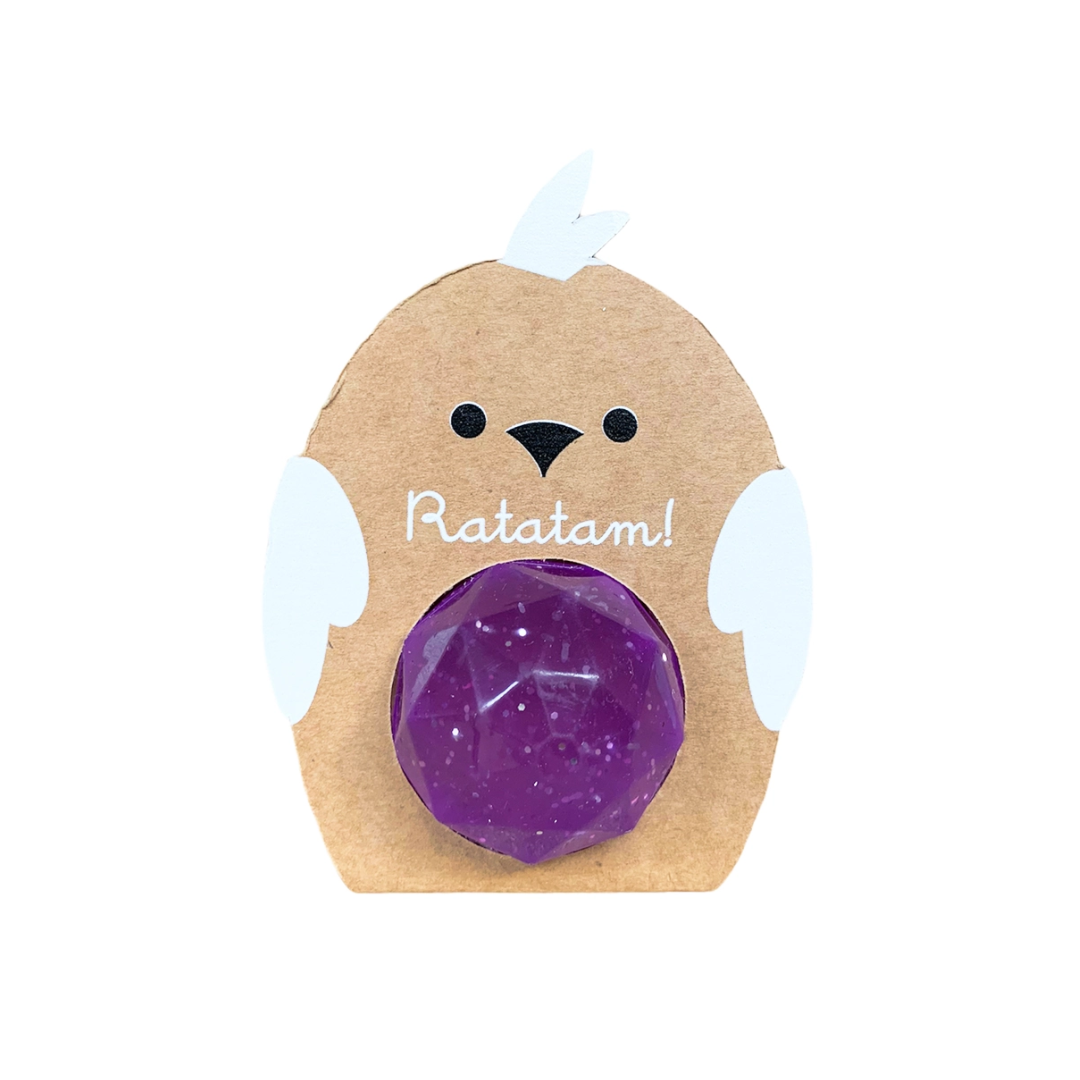 Ratatam - Balle rebondissante oiseau à paillettes Violet