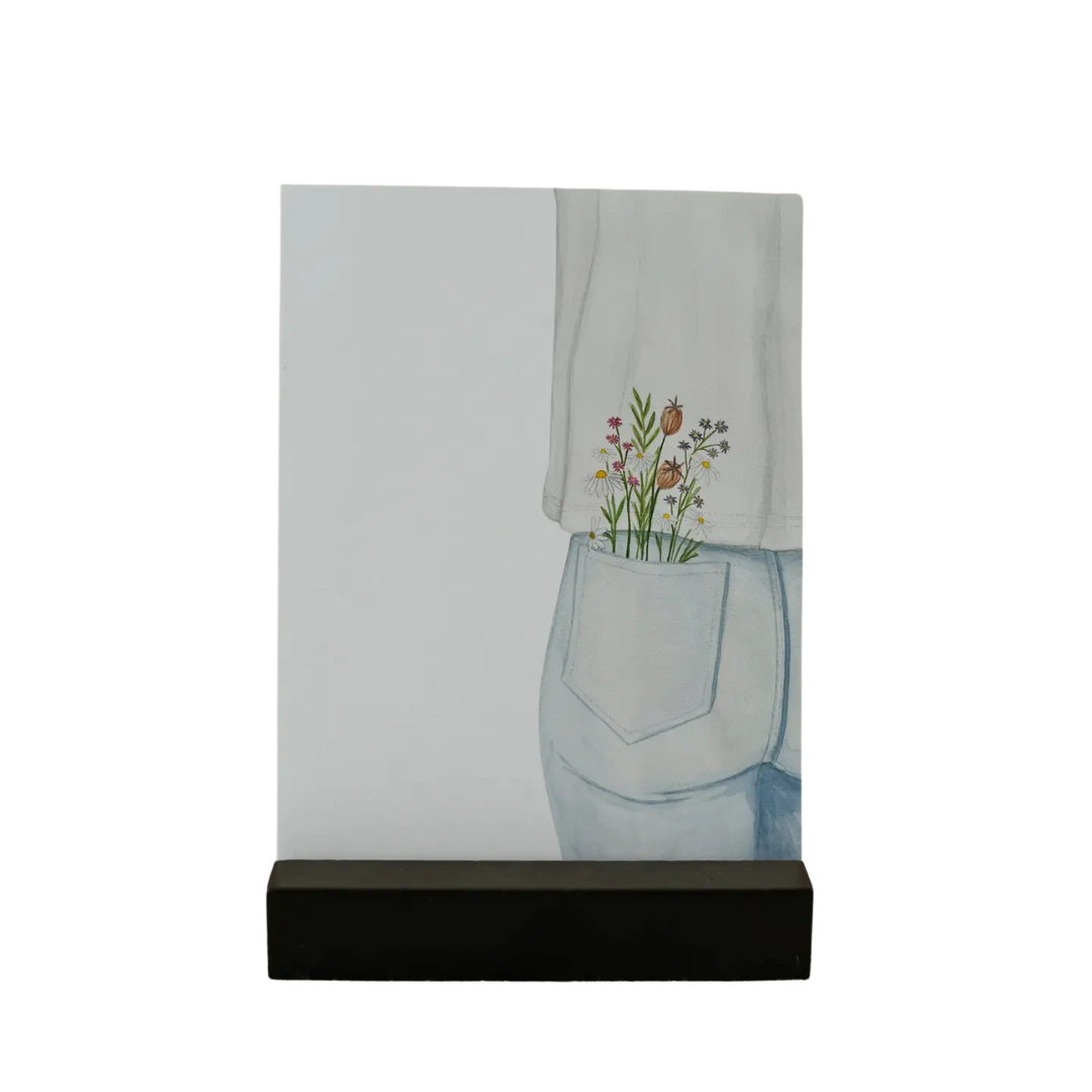 Carte aquarelle - Jean fleurs