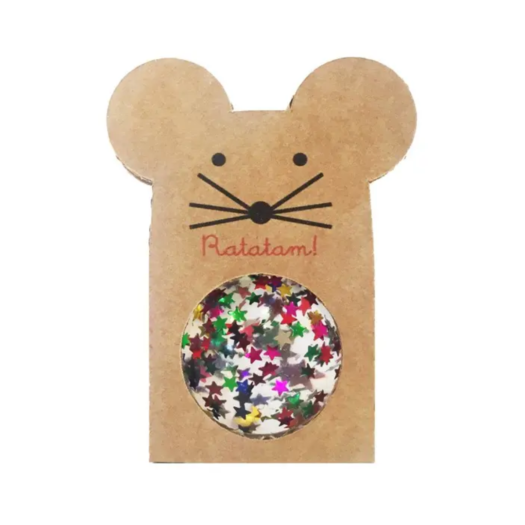 Ratatam - Balle rebondissante souris à paillettes Etoile