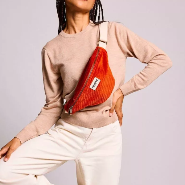 Hindbag - Sac banane velours brique