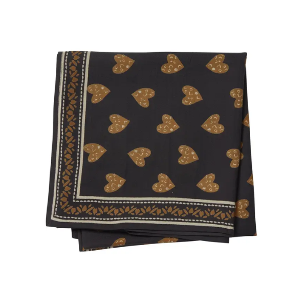 Bonheur du jour - Foulard Indien - Coeur Sauvage Anthracite