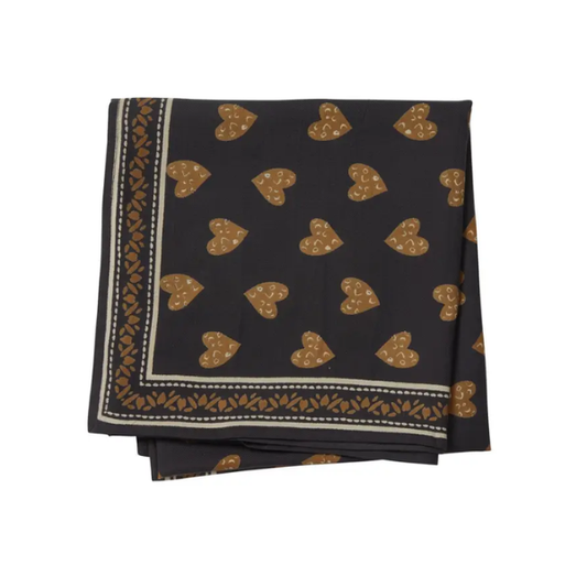Bonheur du jour - Foulard Indien - Coeur Sauvage Anthracite