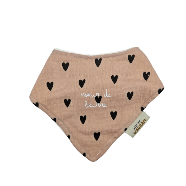 Atelier Wagram - Bavoir Bandana - Coeur de beurre