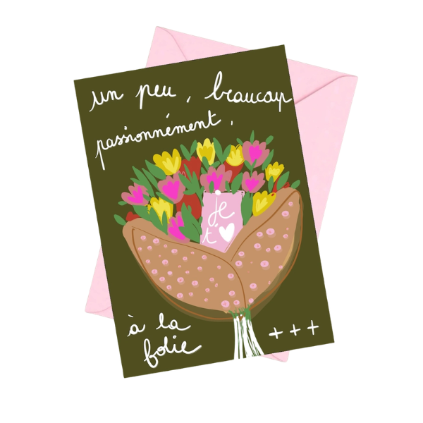 POSE - Carte postale Bouquet je t'aime