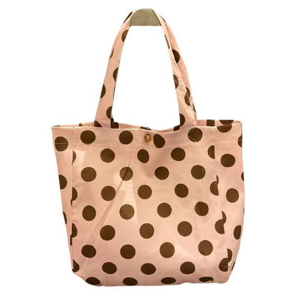 Tote bag à pois - Rose/Marron