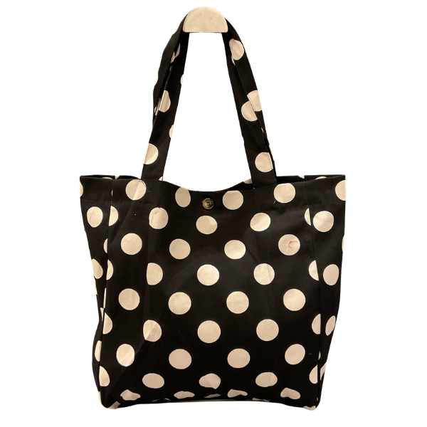 Tote bag à pois - Noir/blanc