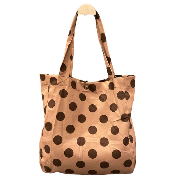 Tote bag à pois - Marron