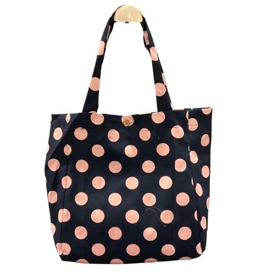 Tote bag à pois -  Marine/Rose