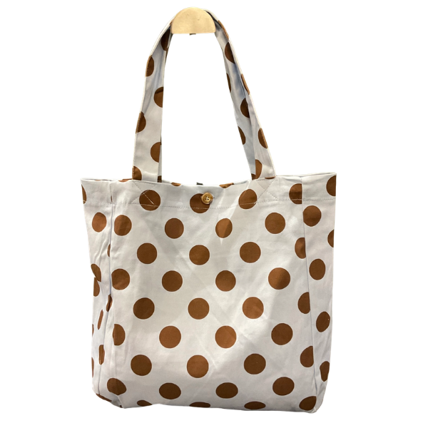 Tote bag à pois - Bleu/Marron