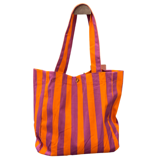 Tote bag à rayure - Violet/Orange