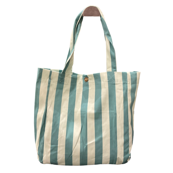 Tote bag à rayure - Vertdeau/turquoise