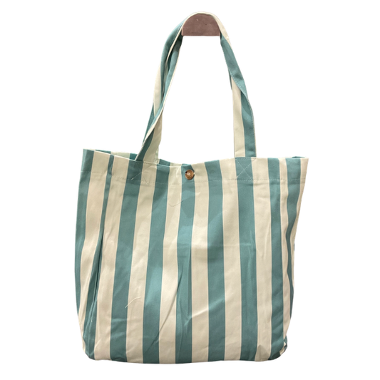 Tote bag à rayure - Vertdeau/turquoise