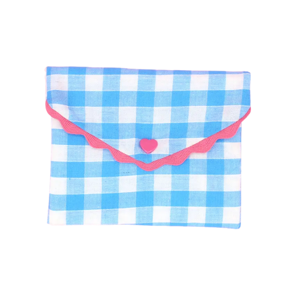 Machatatelier - Pochette à savon - Vichy Bleu
