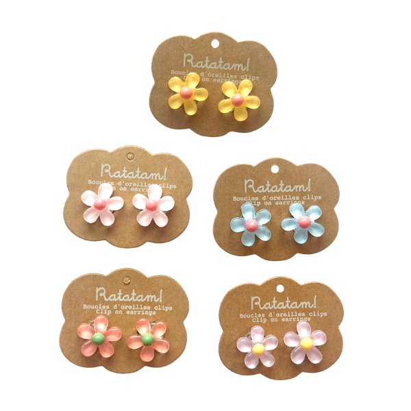 Ratatam - Boucles d'oreilles à clip – Fleurs