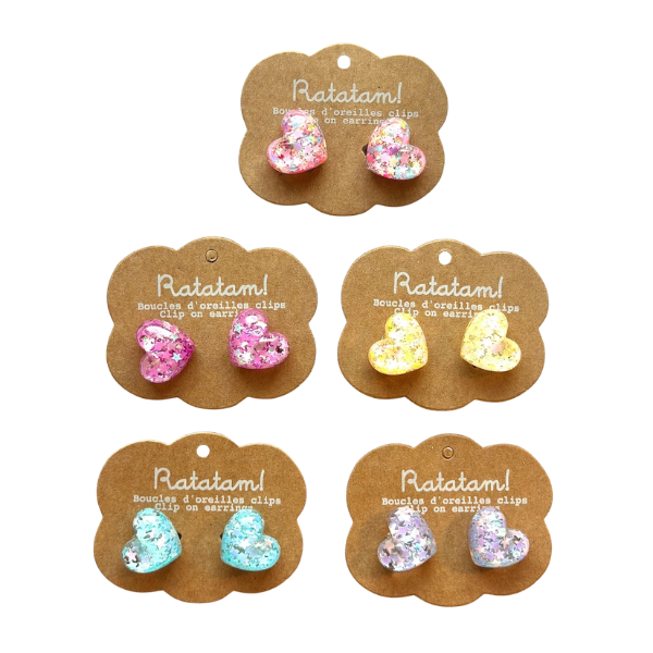Ratatam - Boucles d'oreilles à clip – Cœurs