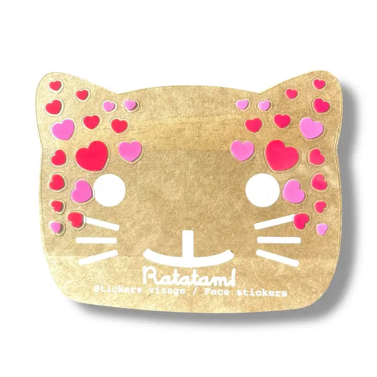 Ratatam - Stickers visage – coeur rose & rouge