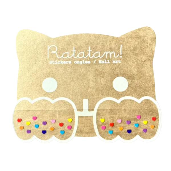 Ratatam - Stickers d'ongles – Cœurs multicolores