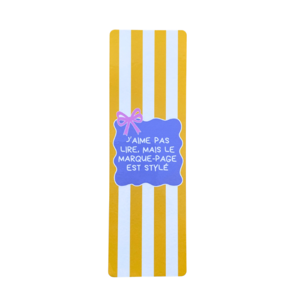 Marque-page - rayures - J'aime pas lire mais le marque page 