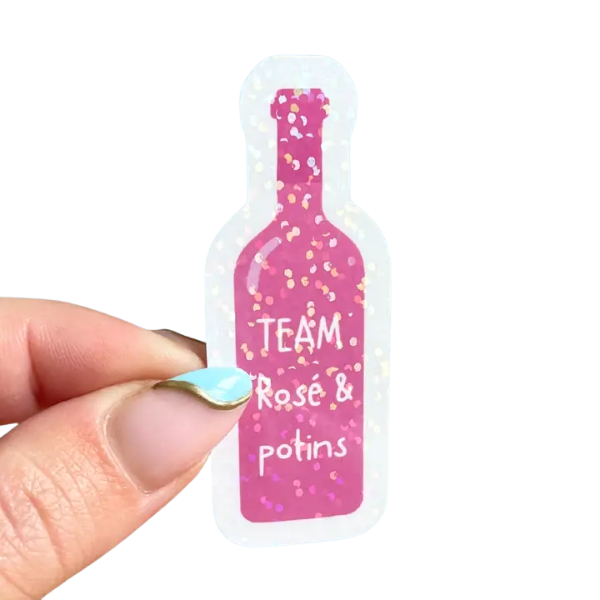Sticker - bouteille TEAM rosé & potins