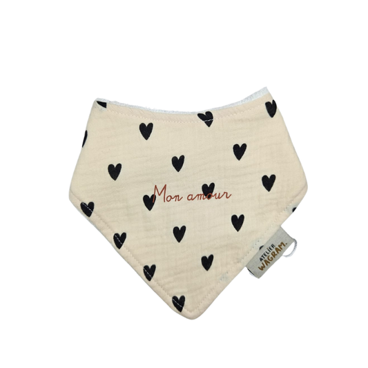 Atelier Wagram - Bavoir Bandana - Mon amour