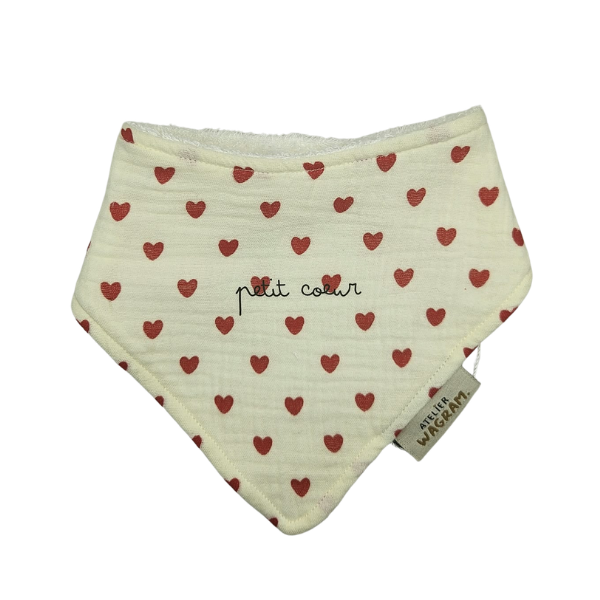 Atelier Wagram - Bavoir Bandana - Petit coeur