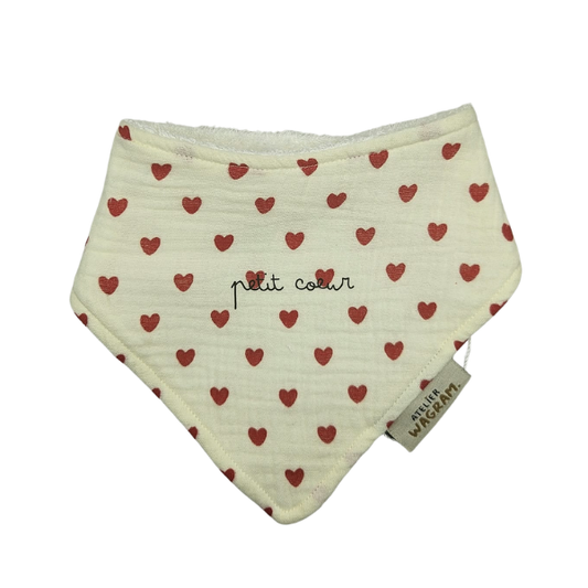 Atelier Wagram - Bavoir Bandana - Petit coeur