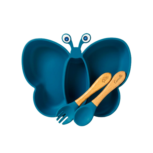 Les petits citrons - Set repas - Papillon - Bleu Marine