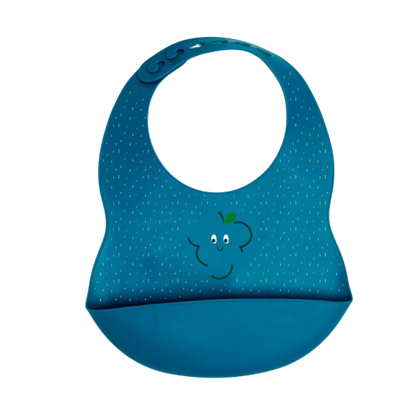 Les petits citrons - Bavoir en silicone - Bleu marine