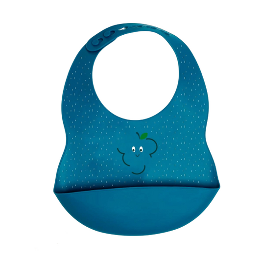Les petits citrons - Bavoir en silicone - Bleu marine
