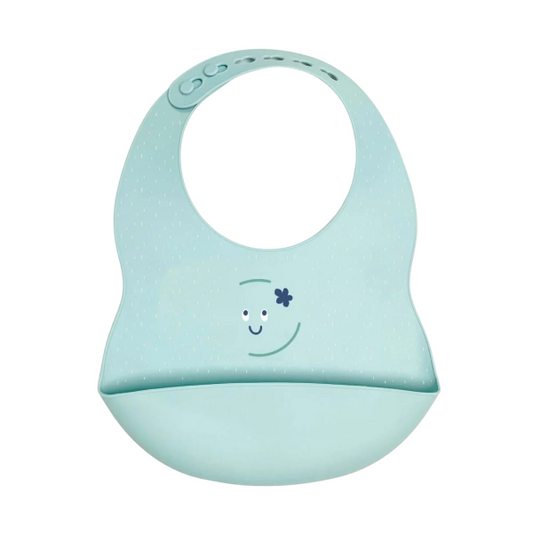 Les petits citrons - Bavoir en silicone - Bleu claire
