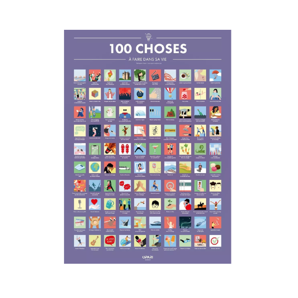 Posters à gratter – 100 choses à faire dans sa vie