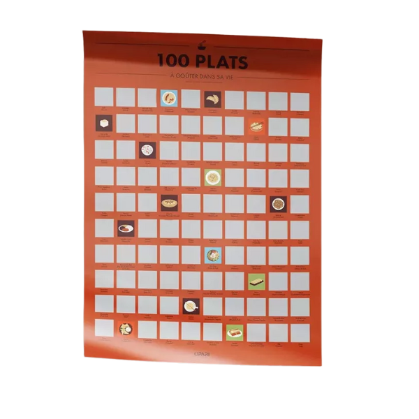 Posters à gratter – 100 plats à goûter dans sa vie