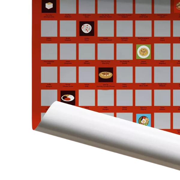 Posters à gratter – 100 plats à goûter dans sa vie