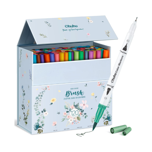 Coffret de 120 feutres créatifs double pointe Ohuhu – Encre à base d’eau