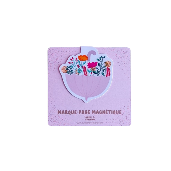 Marque-pages magnétiques - Parapluie Fleuri