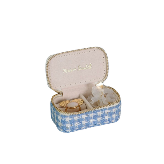 Maison Scarlett - Boîte à Bijoux Pied de poule Bleu