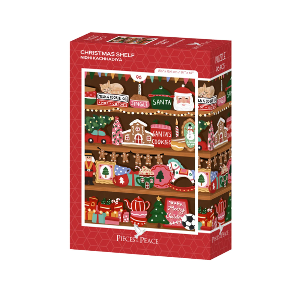 Pièces and Peace - Mini-Puzzle 96 pièces - Christmas Shelf