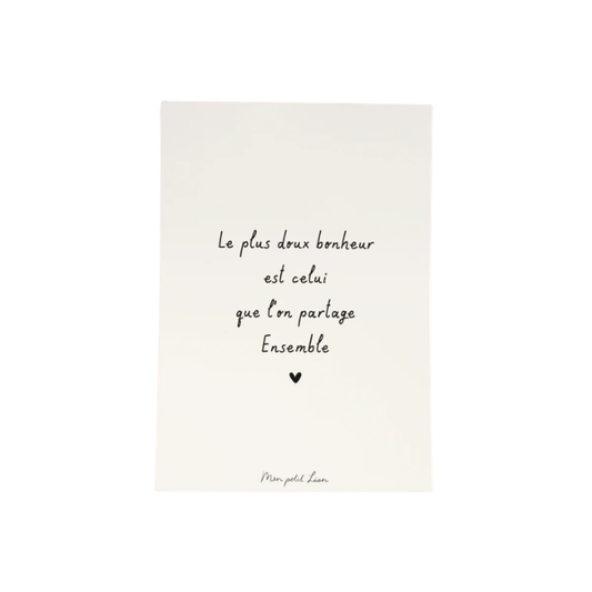 Mon Petit Léon - Carte citation A6 - Le plus doux bonheur
