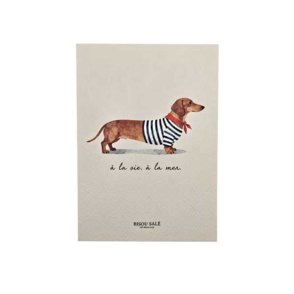 Breizh Club - Carte postale Teckel marinière