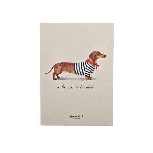Breizh Club - Carte postale Teckel marinière