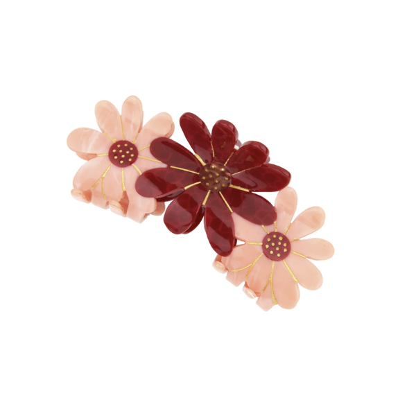 Coucou Suzette - Grosse pince - Trio fleurs rose