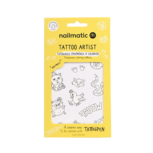 Nailmatic – Planche de tatouage à colorier - Animaux