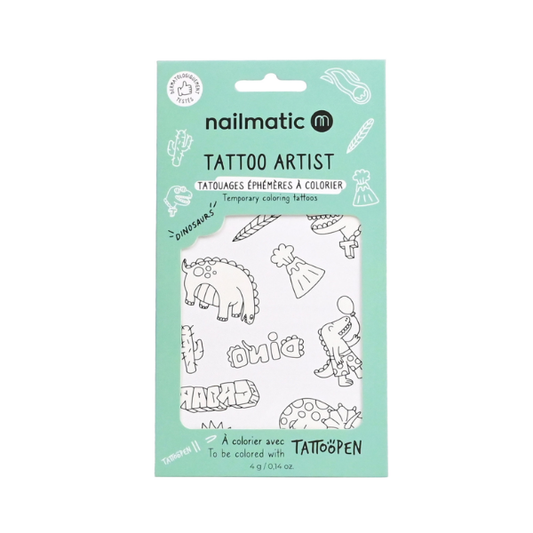 Nailmatic – Planche de tatouage à colorier - Dinosaures