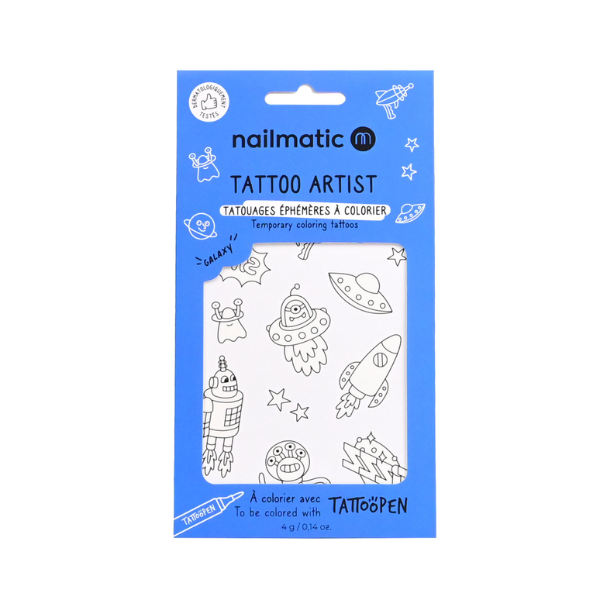 Nailmatic – Planche de tatouage à colorier - Galaxy